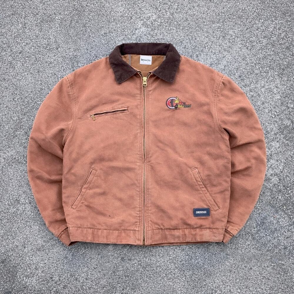 Berne Detroit Duck Work Jacket Brown Size L Carhartt Style Vintage Workwear